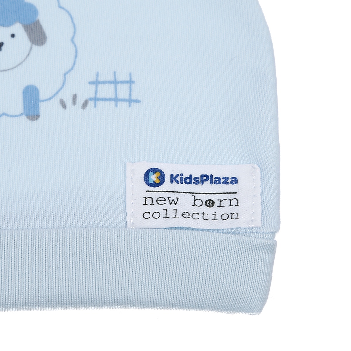 Set 2 mũ sơ sinh cotton KidsPlaza BA21 (Xanh Dương) - mặt phải
