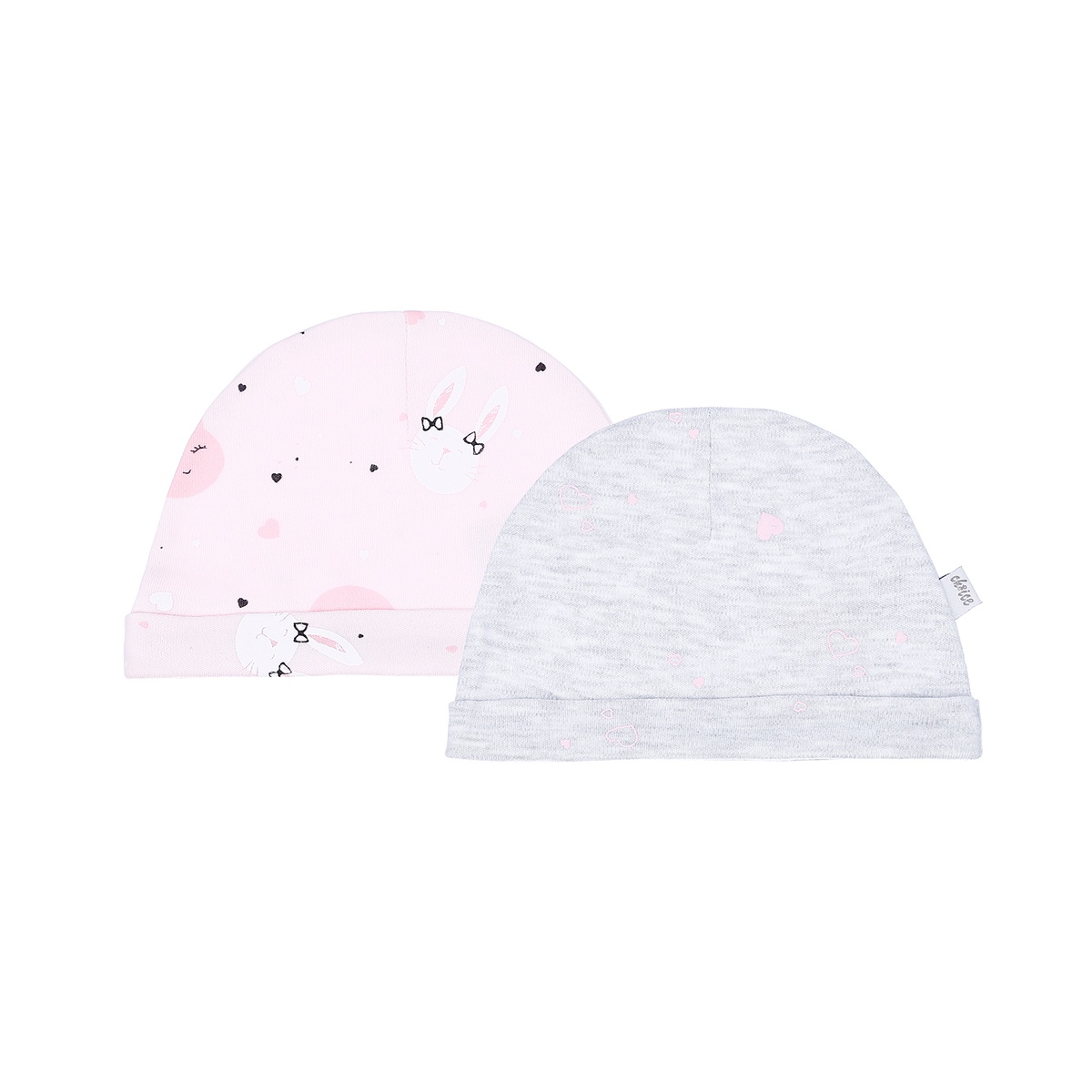 Set 2 mũ sơ sinh cotton Mothes Choice - Thỏ hồng