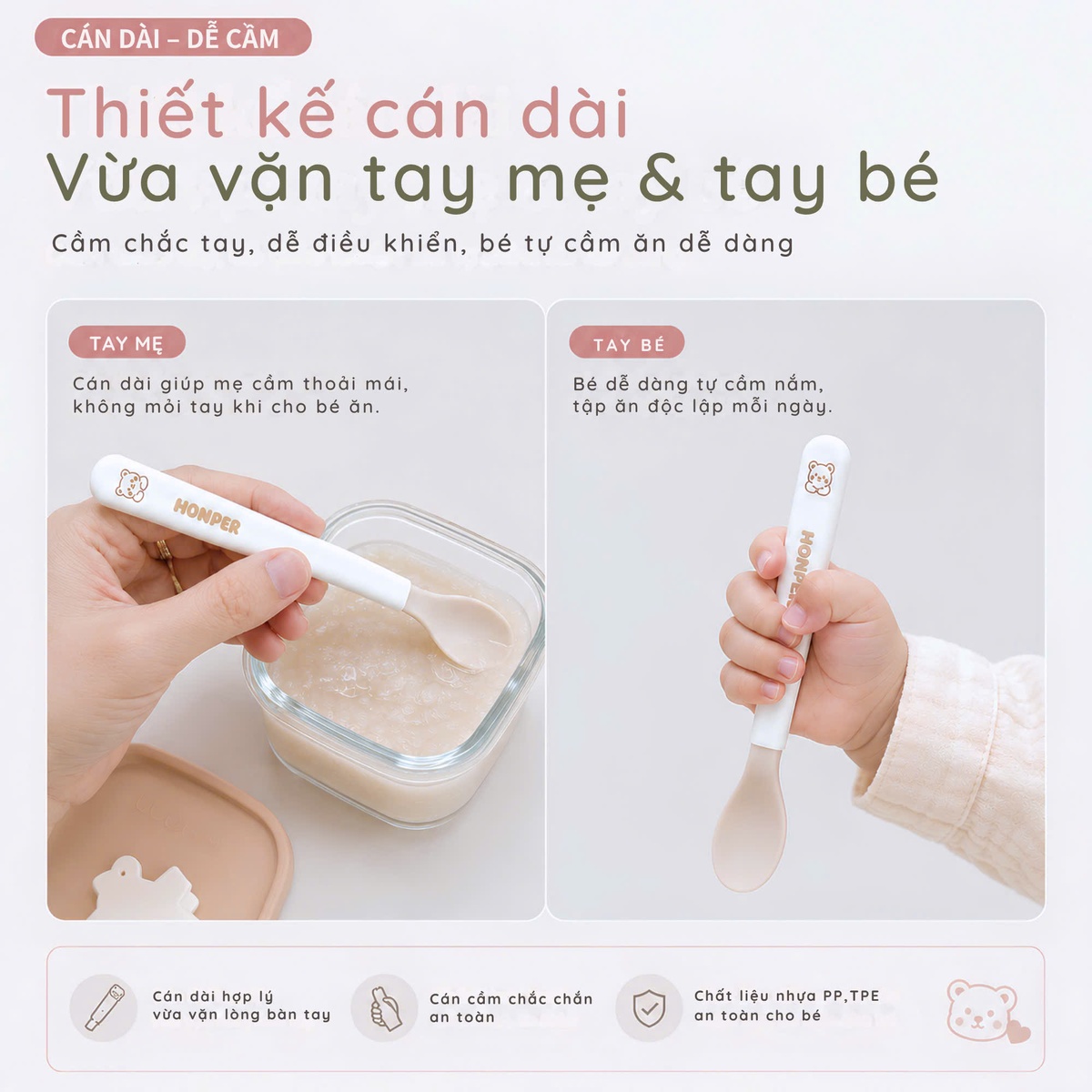 Set thìa báo nóng Honper HP205 (Màu ngẫu nhiên) - mặt sau