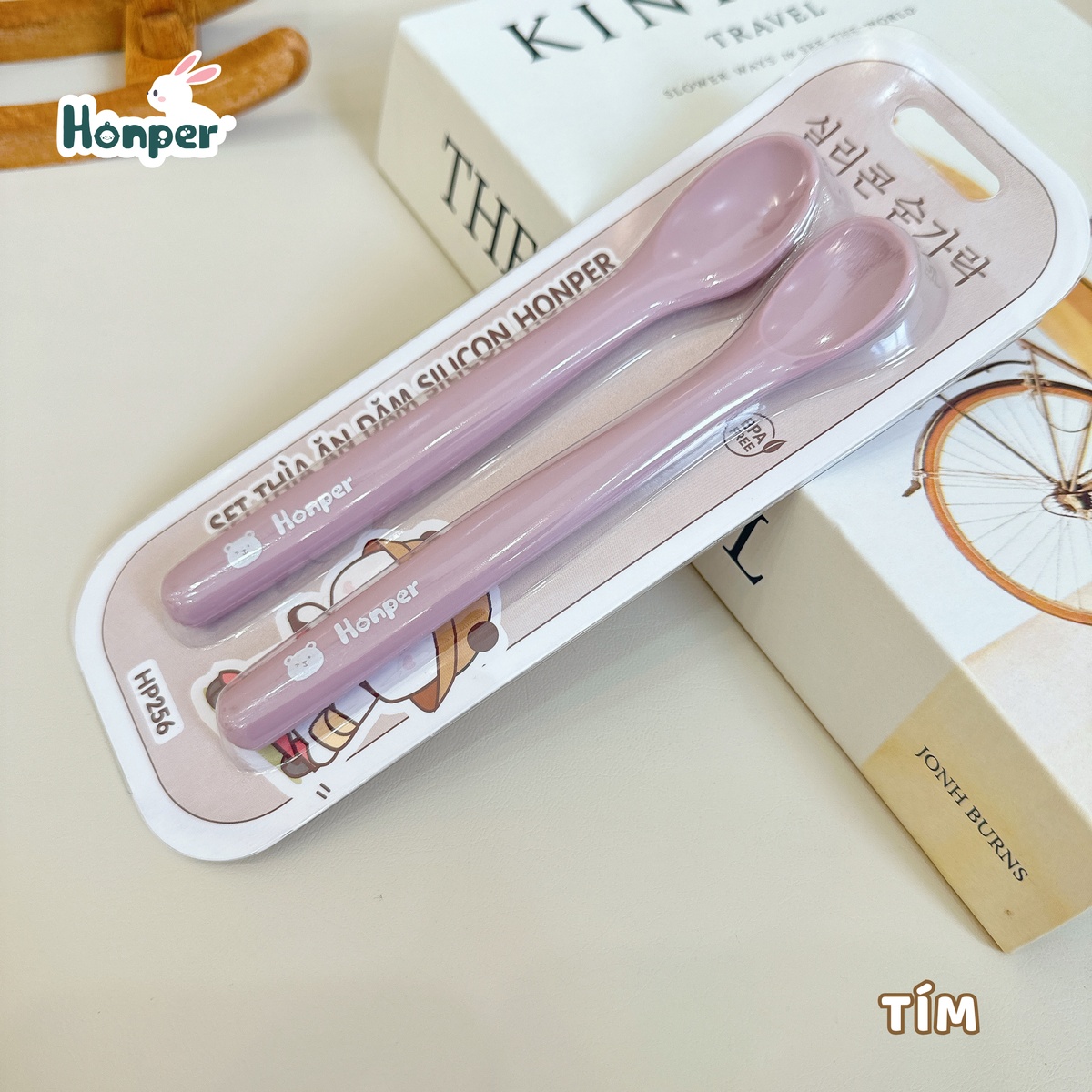 Set 2 thìa ăn dặm silicon Honper cán dài HP256 (Màu ngẫu nhiên) - hình 12