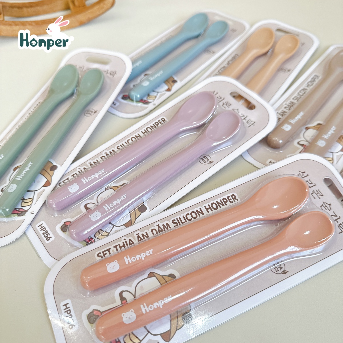 Set 2 thìa ăn dặm silicon Honper cán dài HP256 (Màu ngẫu nhiên) - hình 16