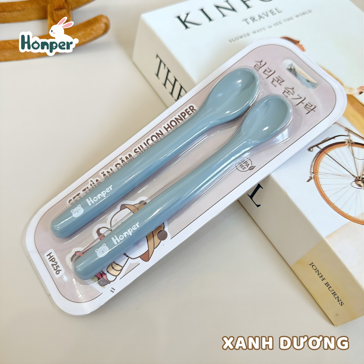 Set 2 thìa ăn dặm silicon Honper cán dài HP256 (Màu ngẫu nhiên) - hình 9
