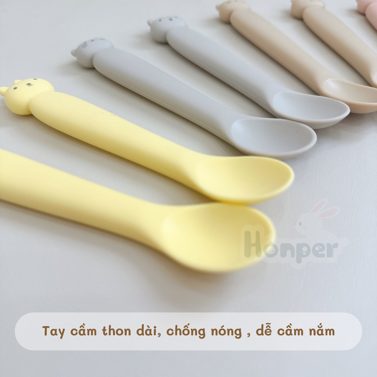 Set 2 thìa silicone hình thỏ/mèo Honper HP201 (Màu ngẫu nhiên) - hình 11