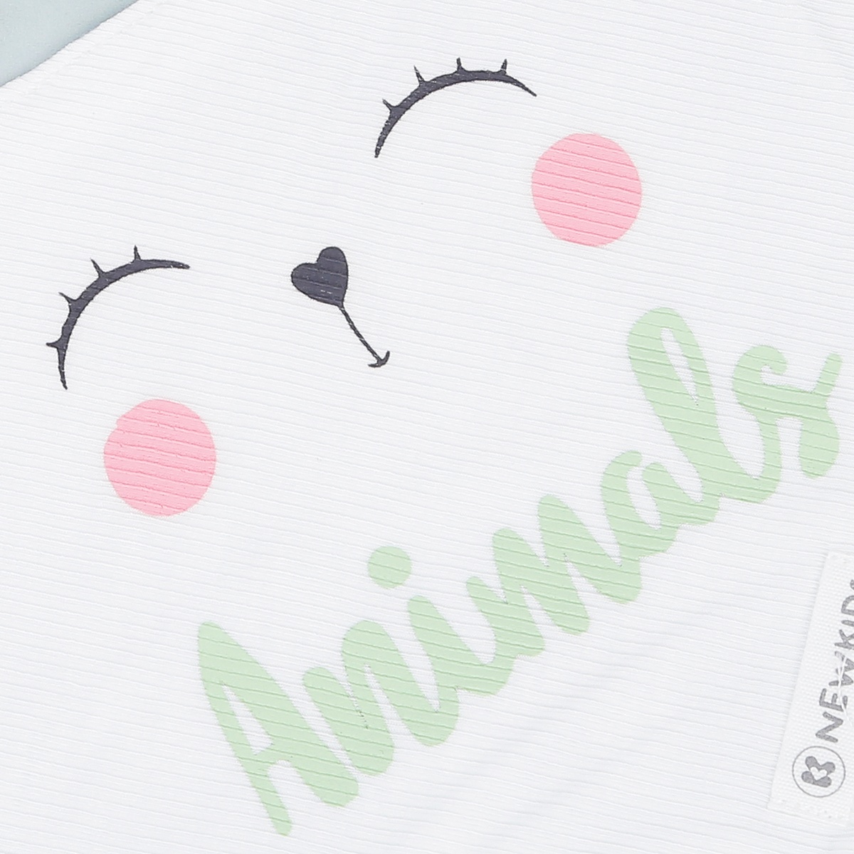 Set 2 yếm kẻ tăm KidsPlaza in Animals ND22T (Trắng Hồng) - mặt sau