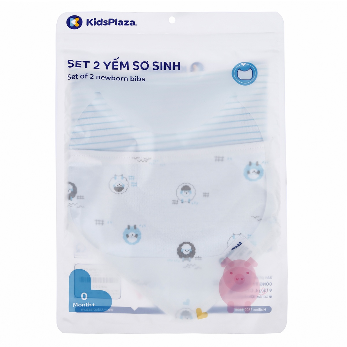 Set 2 yếm tam giác KidsPlaza BA21 (Xanh Dương) - góc nghiêng