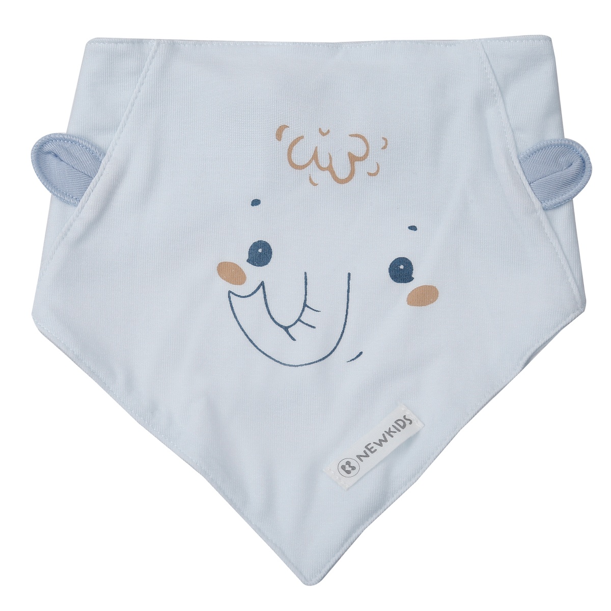 Set 2 yếm tam giác KidsPlaza Otis in voi ND25T (Xanh) - mặt trái