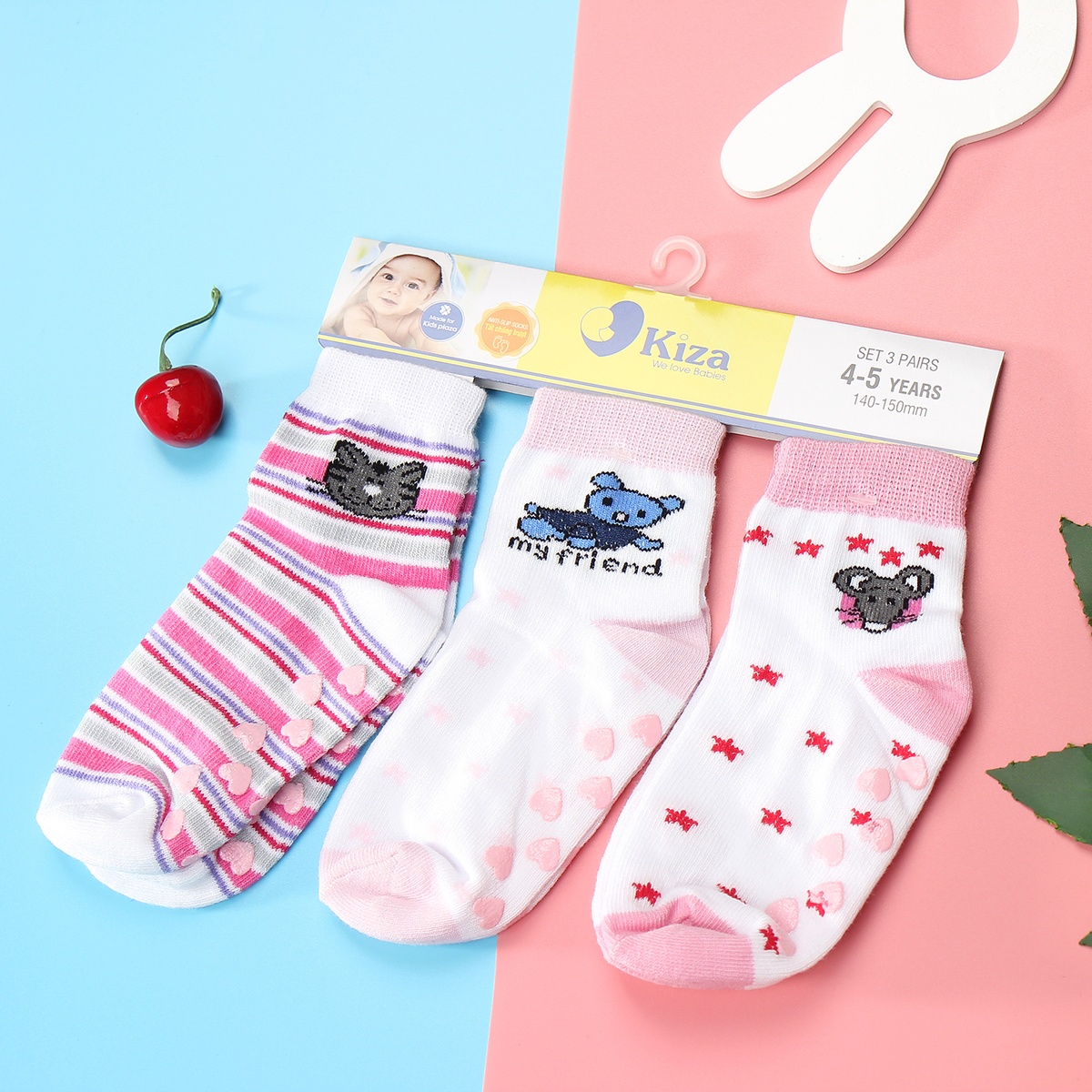 Set 3 đôi tất chống trượt Kiza 2018bss-565