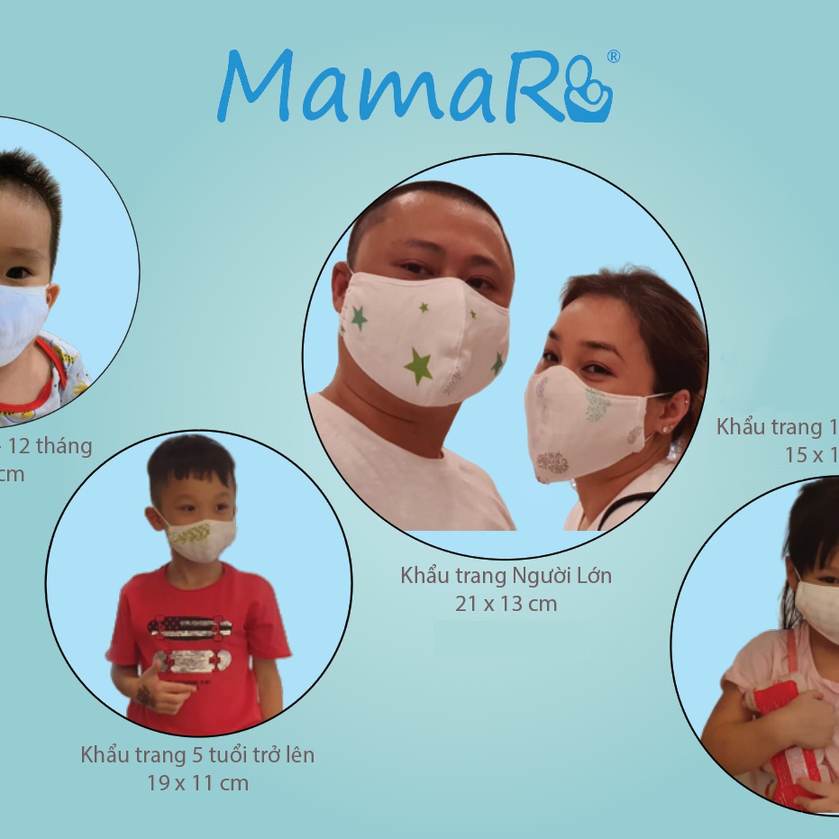 Set 3 Khẩu Trang Sợi Tre kháng khuẩn Mamaru (12-24M) - hình 6