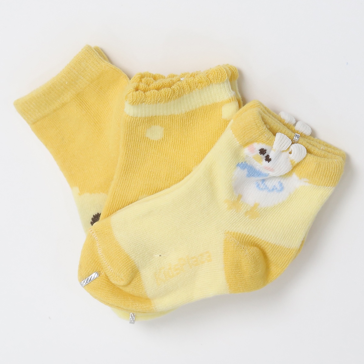Set 3 tất in hình vịt BG KidsPlaza ss3 BH24 (Màu vàng) 0-6M - mặt phải