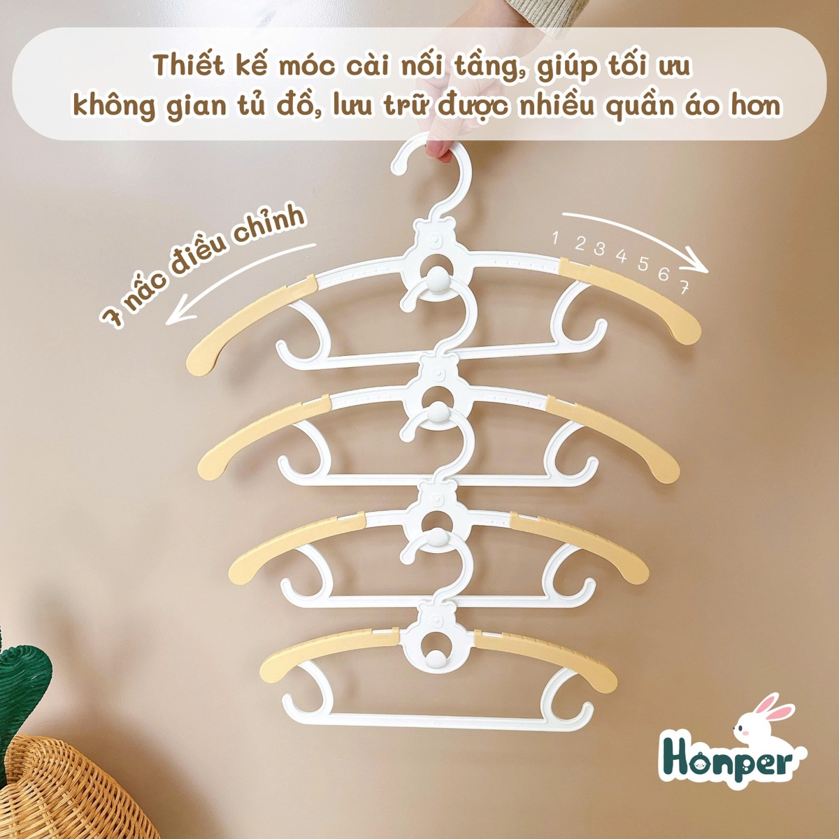 Set 5 móc quần áo Gấu/Thỏ Honper (Mẫu ngẫu nhiên) - mặt sau