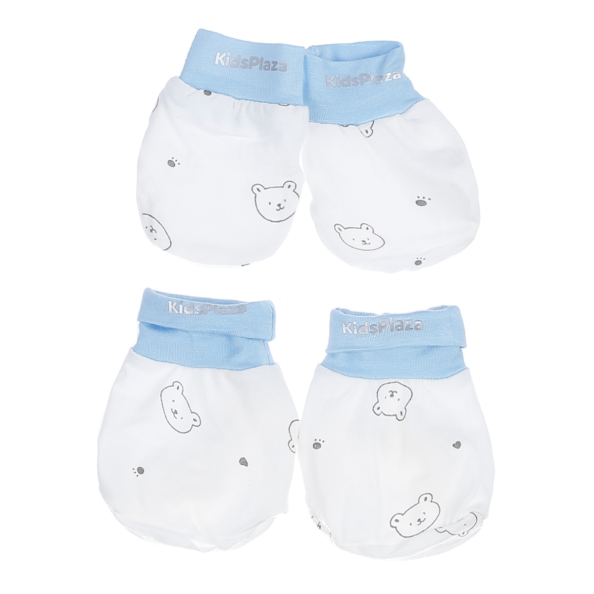 Set đồ sơ sinh combo 6 món bamboo in hình gấu KidsPlaza M21H (Trắng Xanh) - hình 7