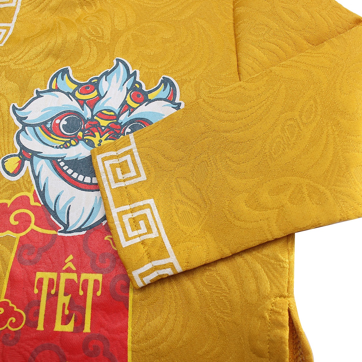 Bộ áo dài bé trai Mamago in tết việt M19HN (Vàng trắng) - hình 6