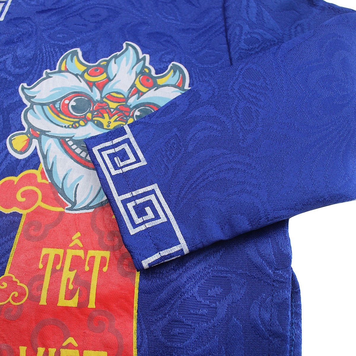 Bộ áo dài bé trai Mamago in tết việt M19HN (Xanh trắng) - hình 8