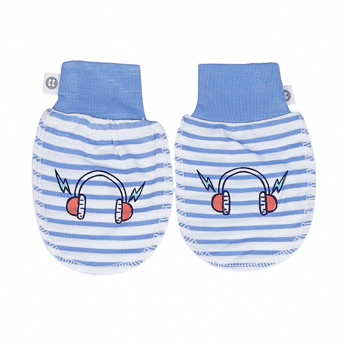Set bao chân bao tay Otis bé trai kẻ in hình Tai Nghe KidsPlaza ND21H (Xanh Dương) - mặt trái