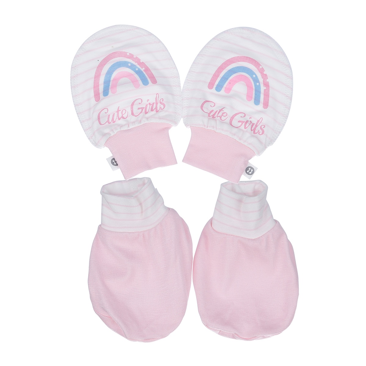 Set bao chân bao tay Otis cho bé gái kẻ in chữ Cute Girls KidsPlaza ND21H (Trắng Hồng)