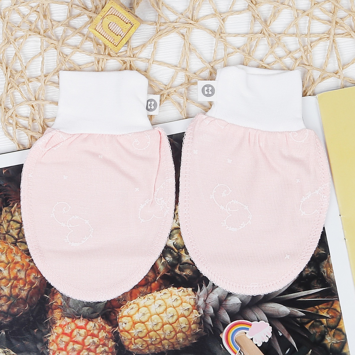 Set bao tay bao chân Otis bé gái KidsPlaza ND22T ( hồng) - mặt trái