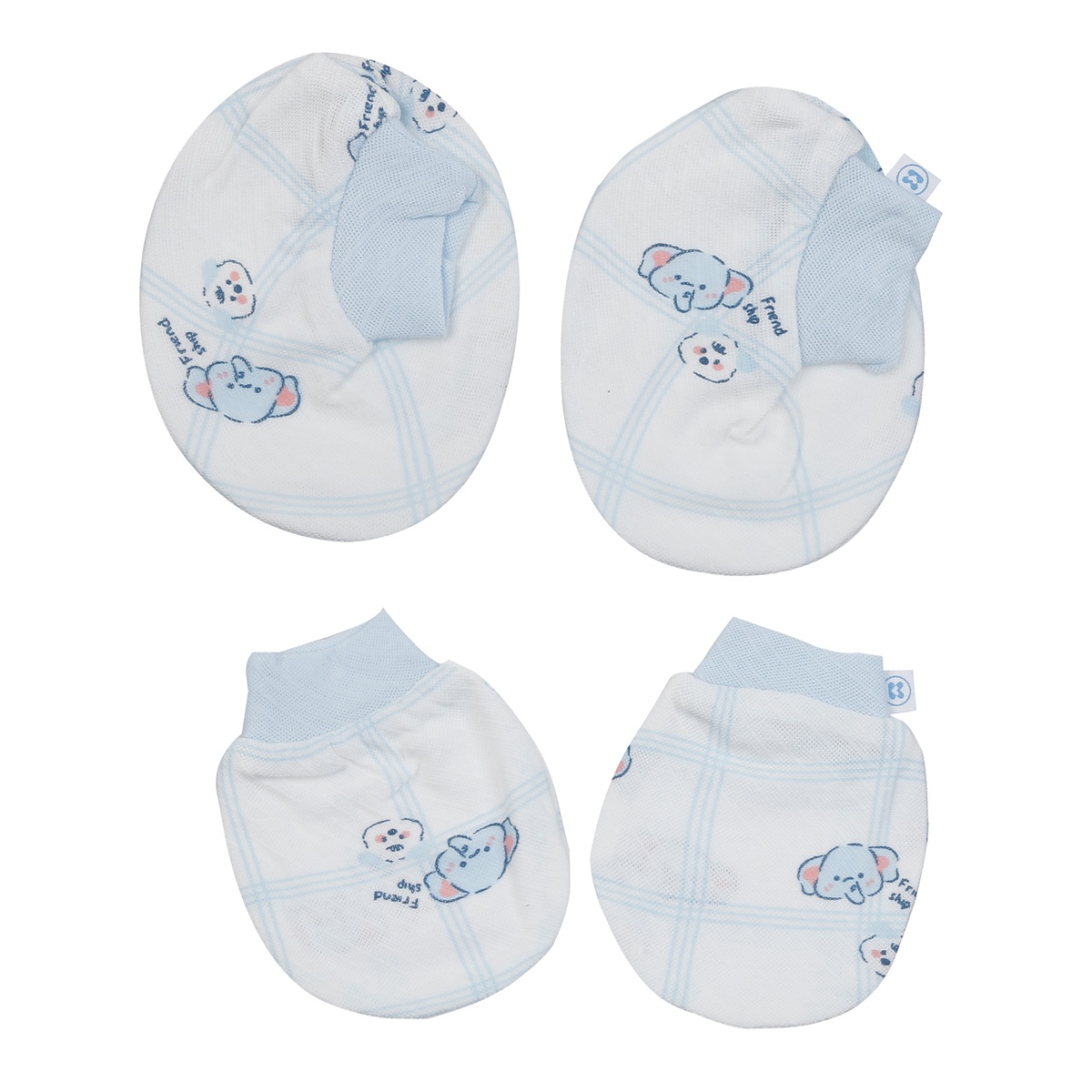 Sét bao tay chân kẻ caro KidsPlaza HN24T (Xanh) - mặt trái