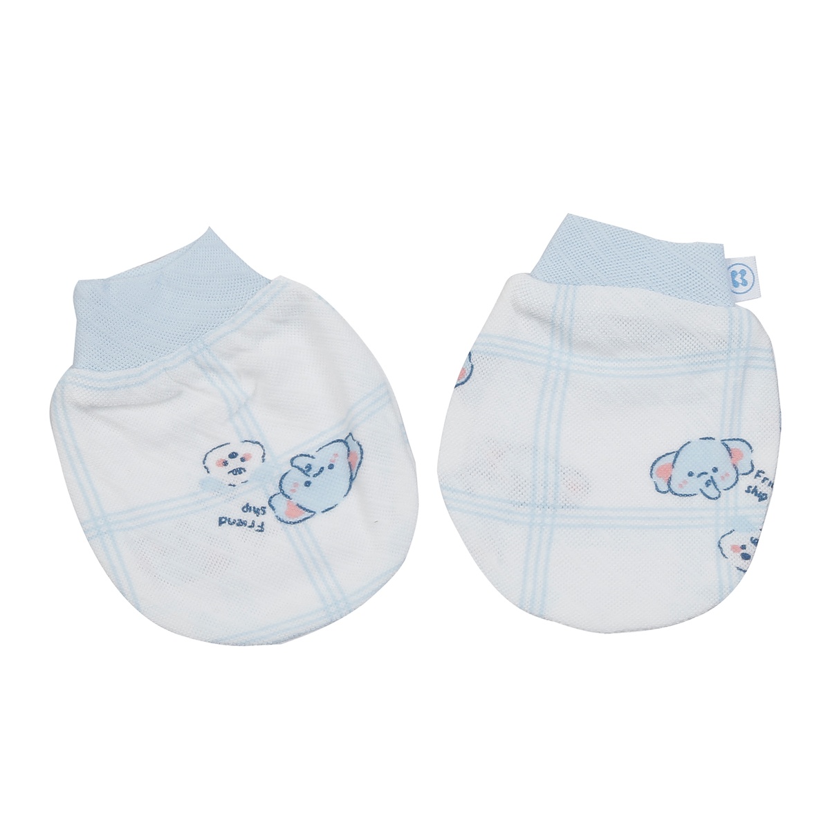 Sét bao tay chân kẻ caro KidsPlaza HN24T (Xanh) - mặt sau
