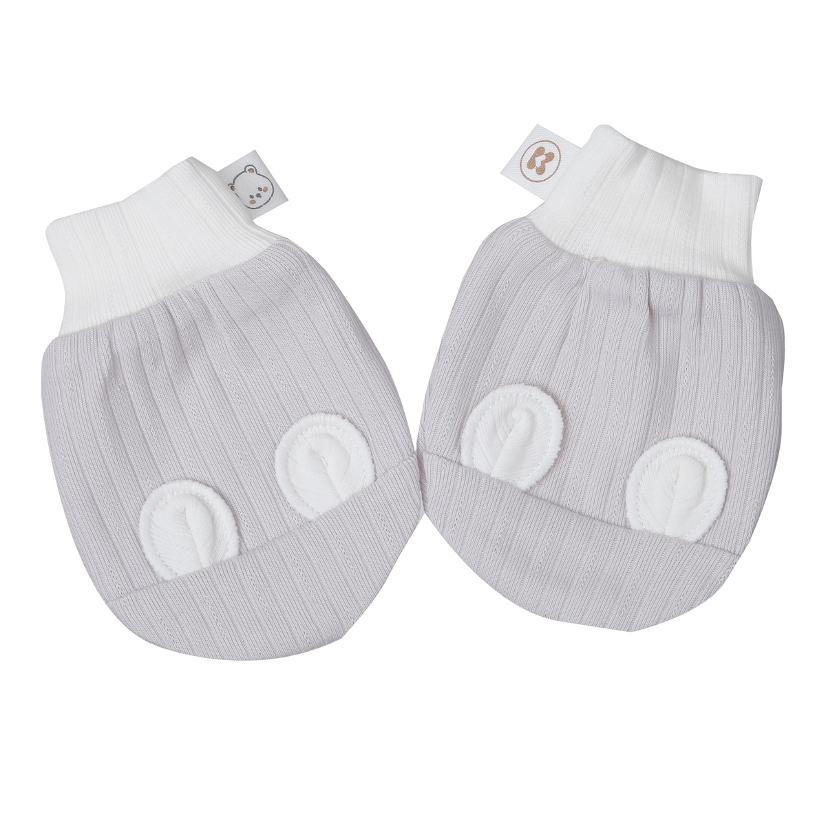 Set bao tay chân KidsPlaza kẻ tăm ND25T (Ghi) - mặt trái