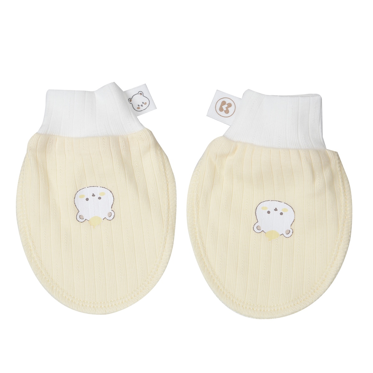 Set bao tay chân KidsPlaza kẻ tăm ND25T (Vàng) - mặt trái