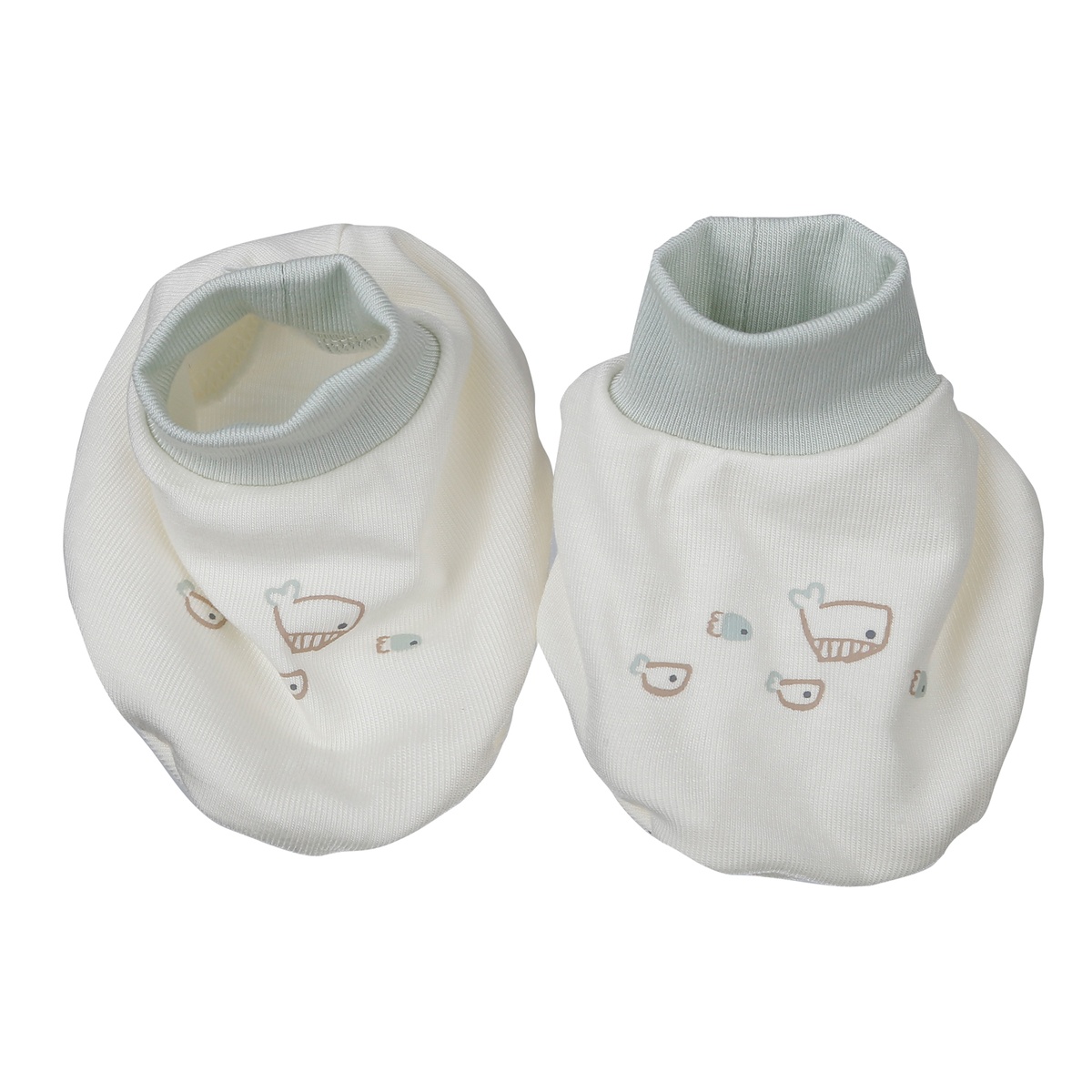 Set bao tay chân KidsPlaza Otis in cá ND26H (Trắng xanh) - mặt trái