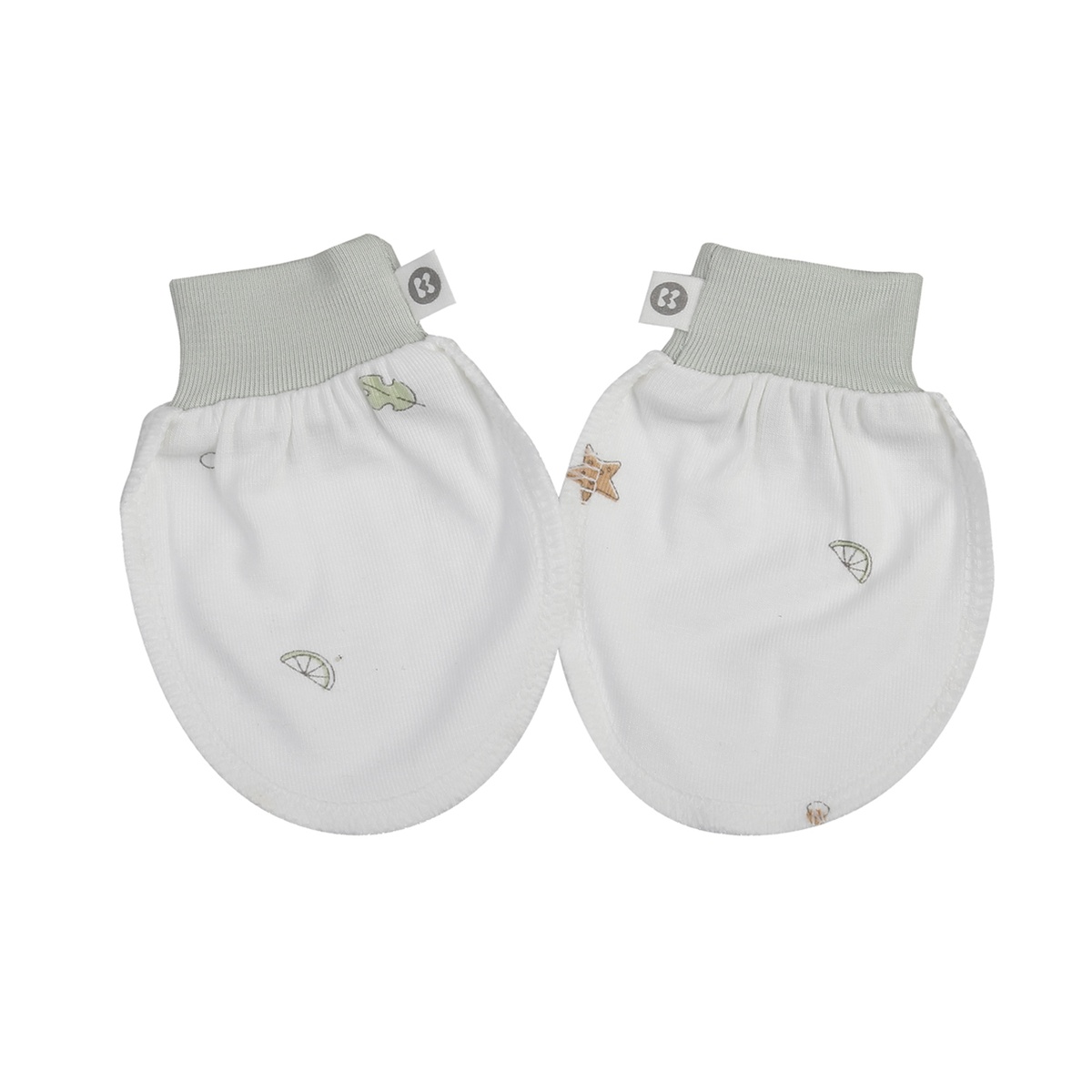 Set bao tay chân KidsPlaza Otis in chanh ND25T (Trắng) - mặt trái