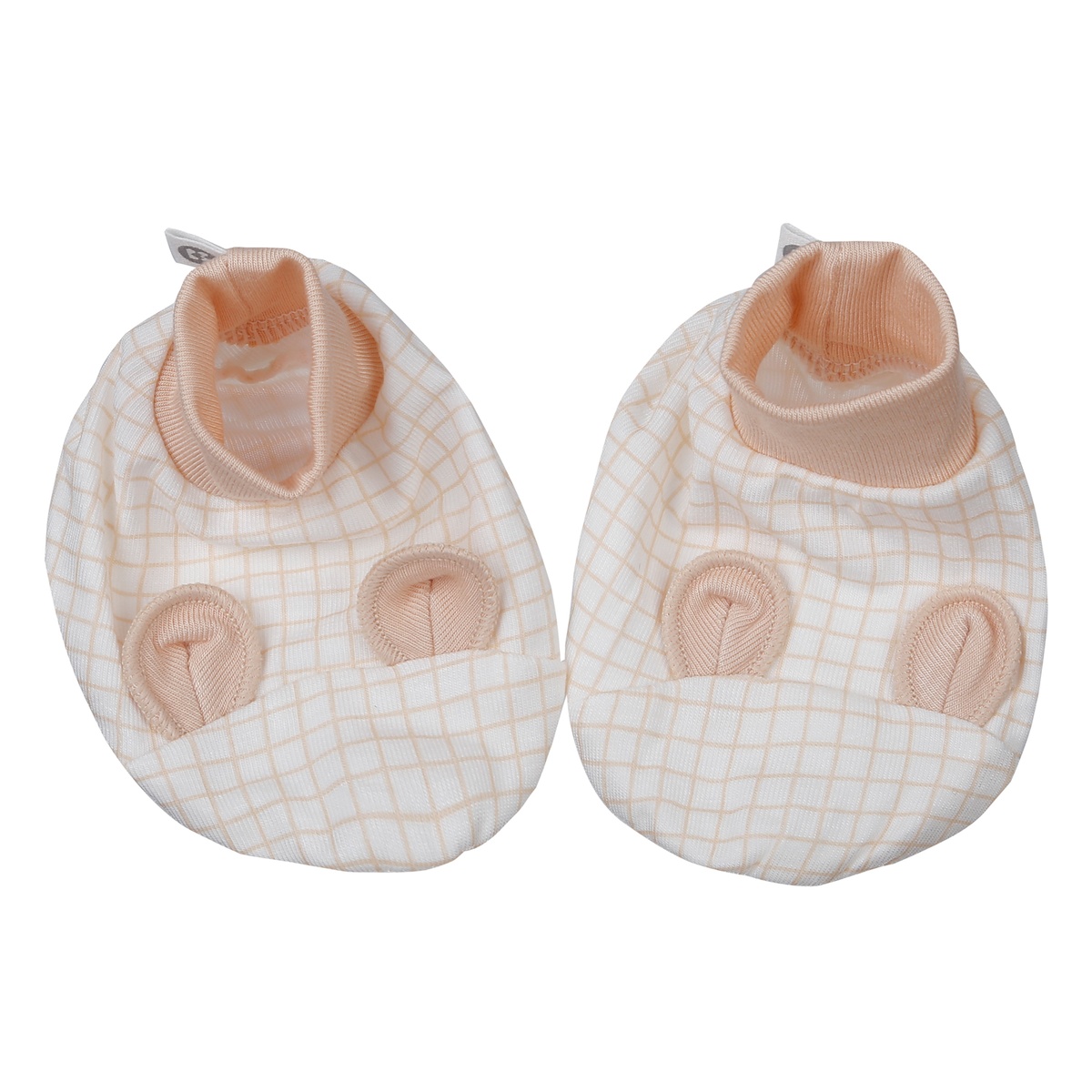Set bao tay chân KidsPlaza Otis kẻ ô ND26H (Nâu) - mặt trái
