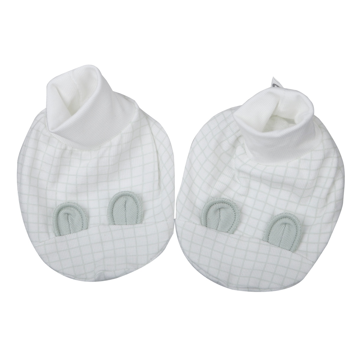 Set bao tay chân KidsPlaza Otis kẻ ô ND26H (Xanh) - mặt trái