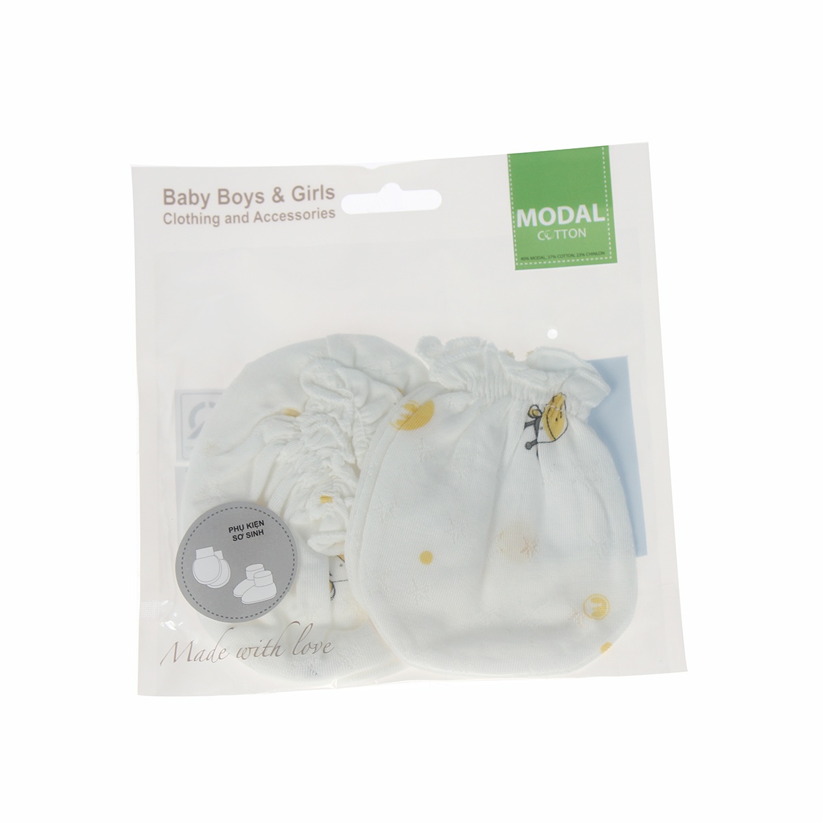 Set bao tay chân Mamago Twikle Star (Trắng) ND20H - mặt trái