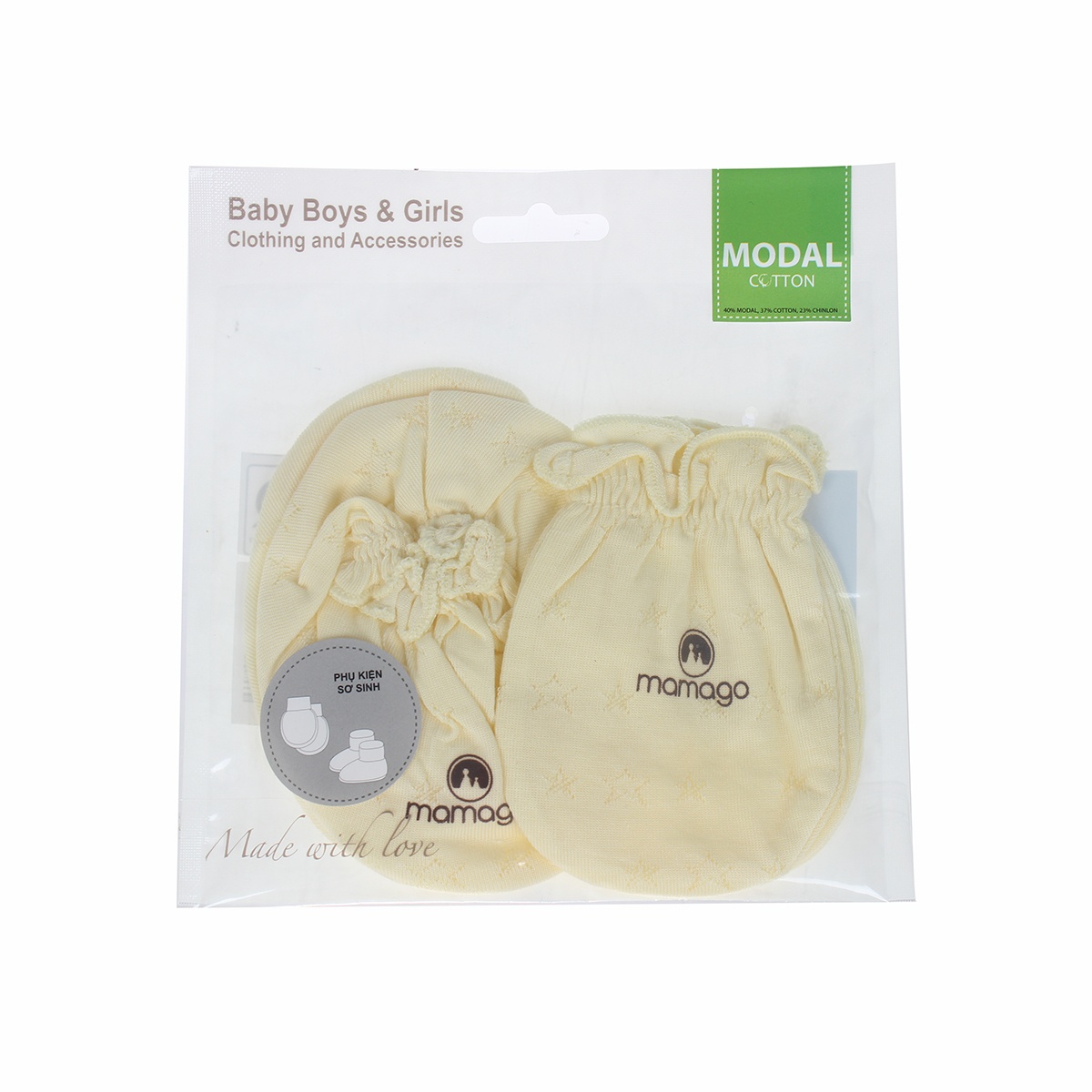 Set bao tay chân Mamago Twikle Star (Vàng) ND20H - mặt trái