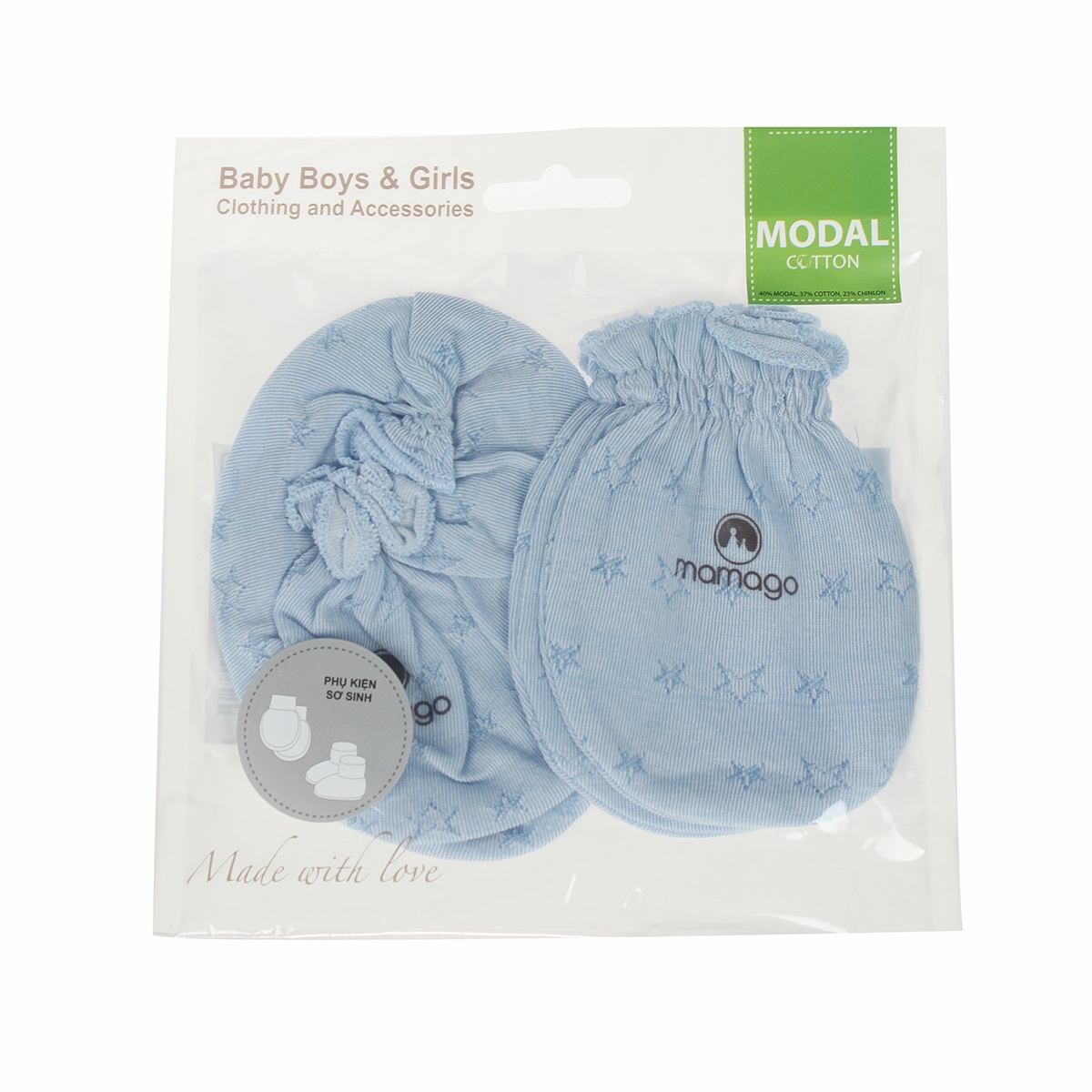 Set bao tay chân Mamago Twikle Star (Xanh) ND20H - mặt trái
