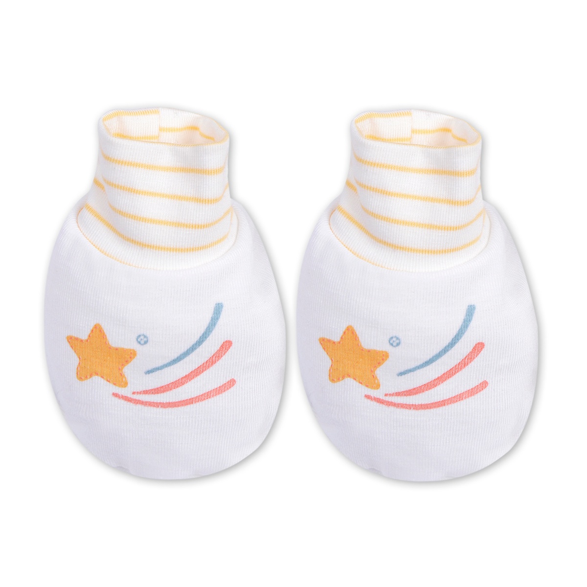 Set bao tay chân Otis kẻ vàng bé gái KidsPlaza ND22H Trắng - mặt phải