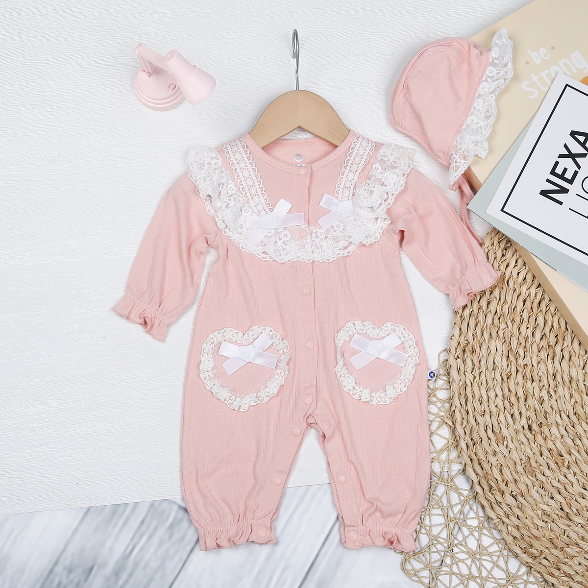 Set body bé gái KidsPlaza gắn nơ HN23T (Hồng)