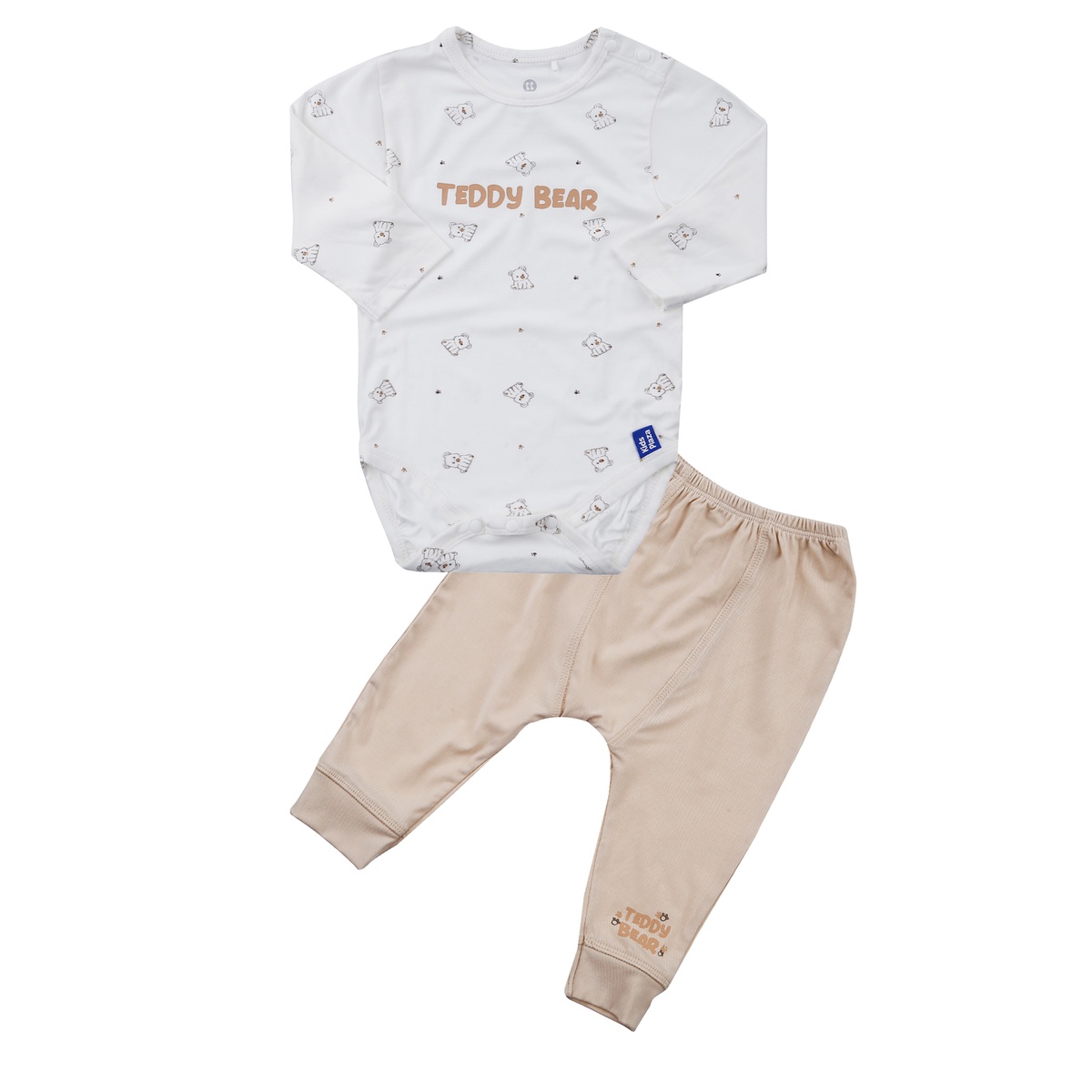 Set body bẹn dài tay KidsPlaza Otis ND23T (Trắng be)