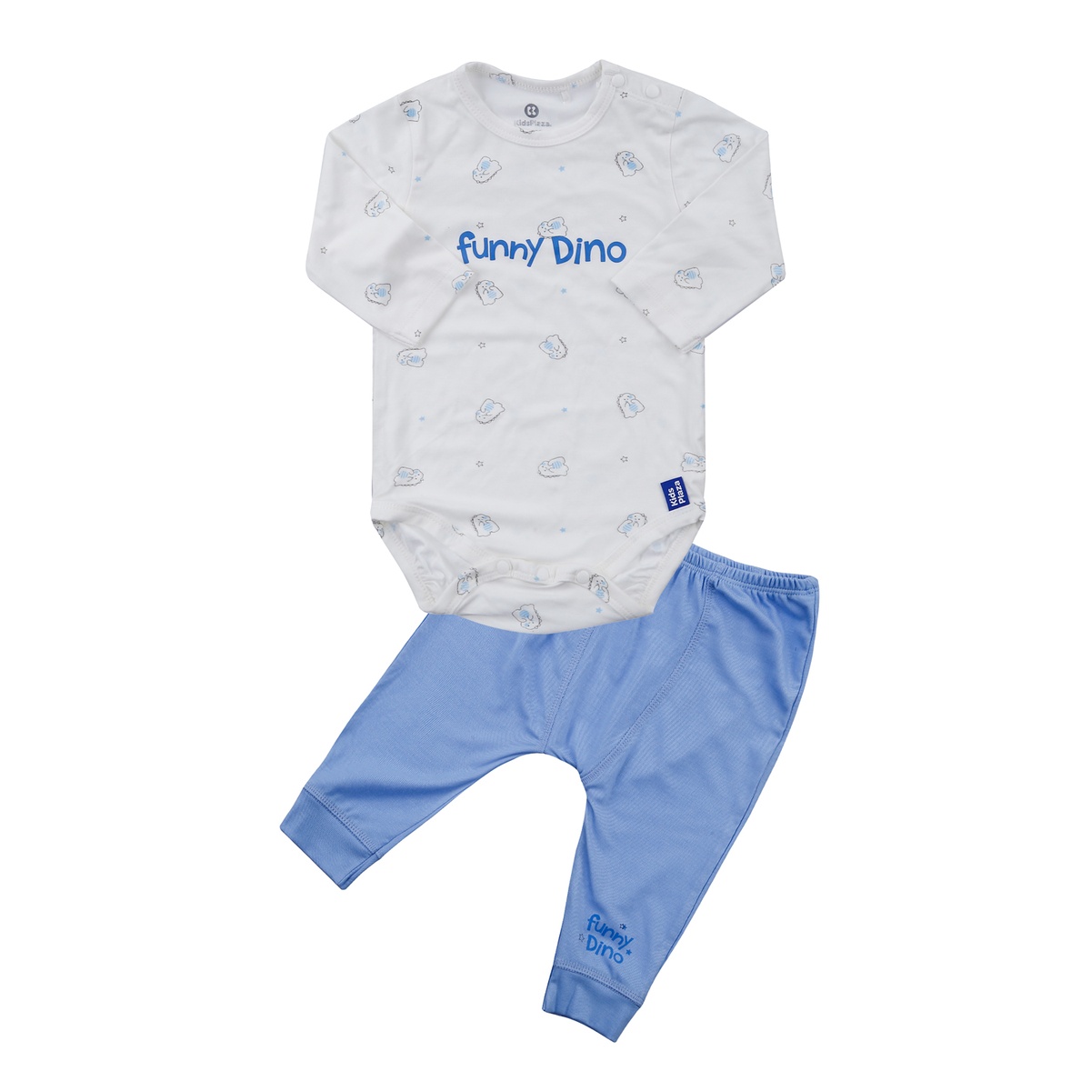 Set body bẹn dài tay KidsPlaza Otis ND23T (Trắng xanh)