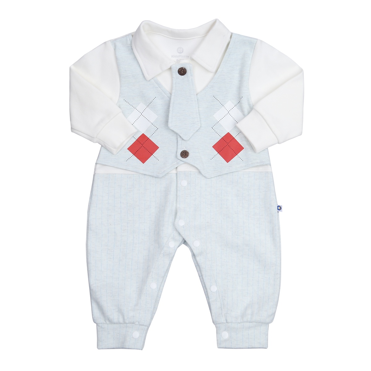 Set body gile dài tay bé trai KidsPlaza HN23T (Trắng xanh)