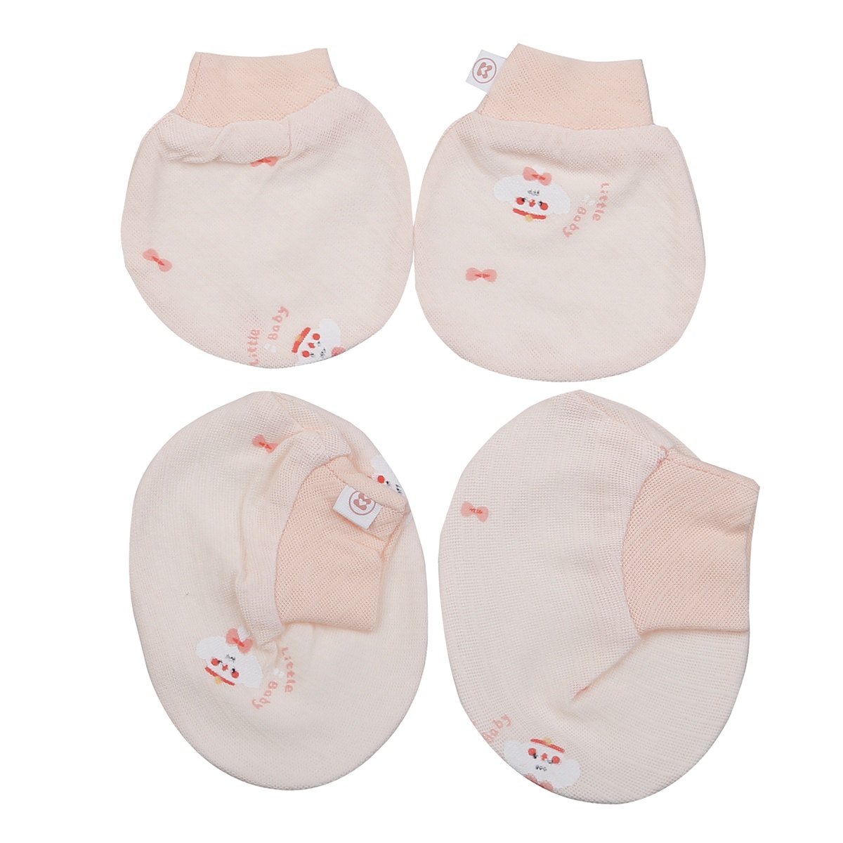Set bao tay chân sơ sinh Kidsplaza HN24T (Hồng) - mặt trái