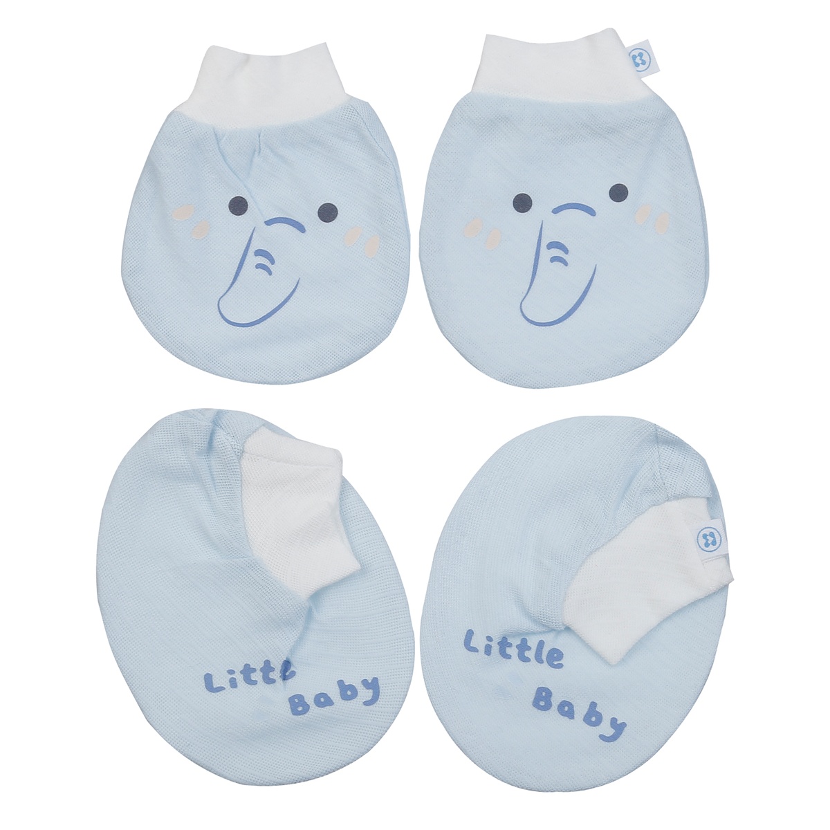 Set bao tay chân sơ sinh Kidsplaza HN24T (Xanh) - mặt trái