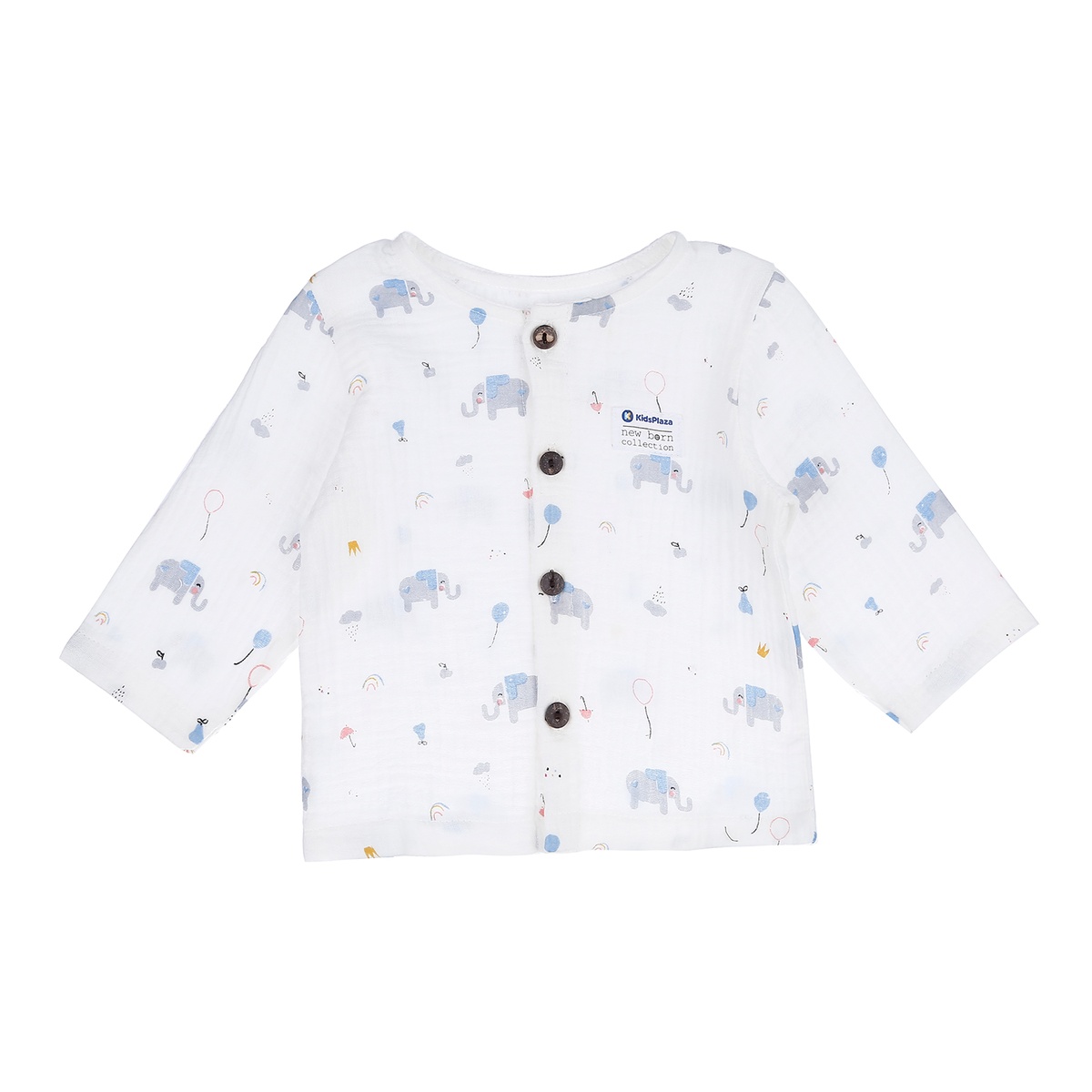 Set đồ sơ sinh 6 chi tiết pcs xô in hình voi KidsPlaza 0-6M M21H - mặt trái