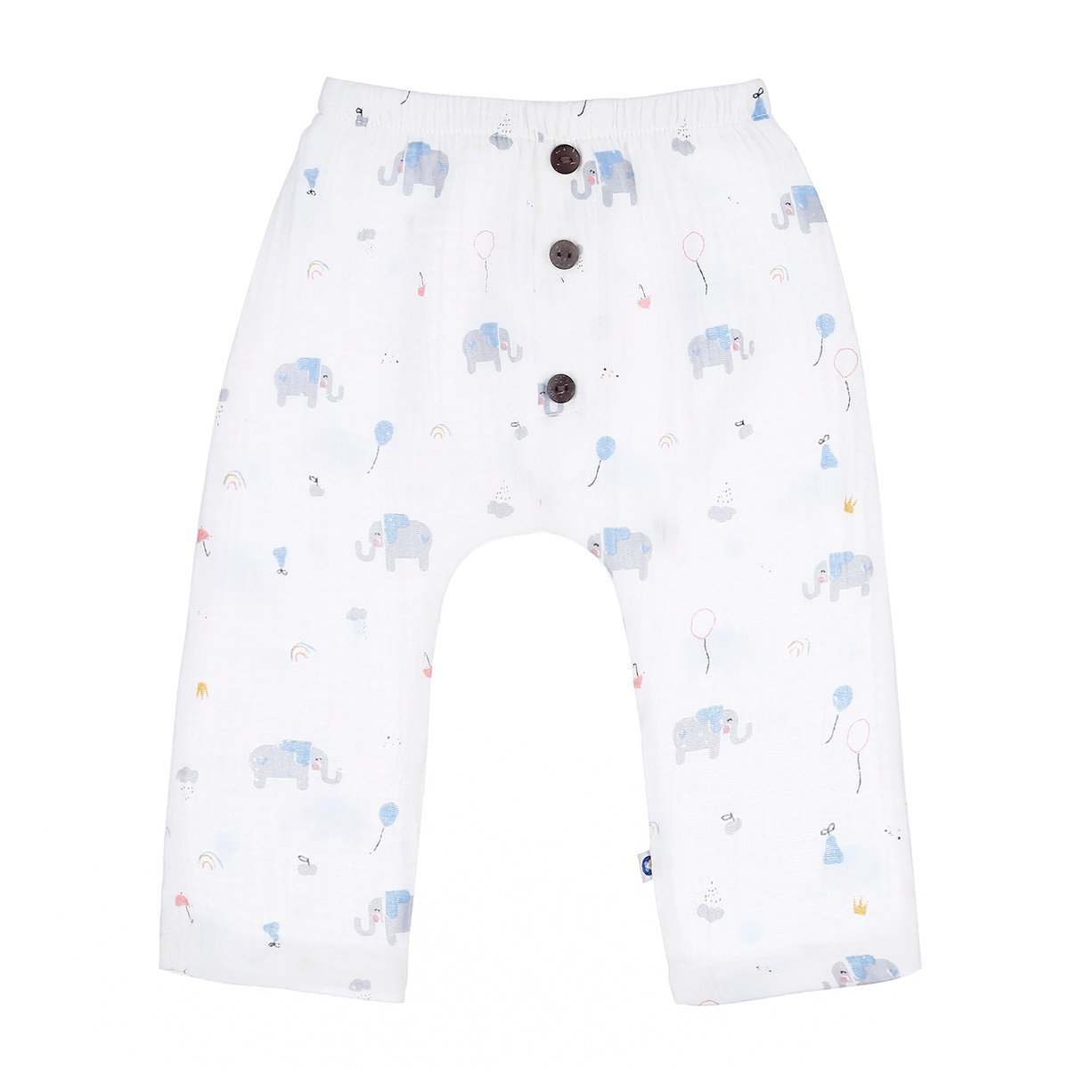Set đồ sơ sinh 6 chi tiết pcs xô in hình voi KidsPlaza 0-6M M21H - mặt phải