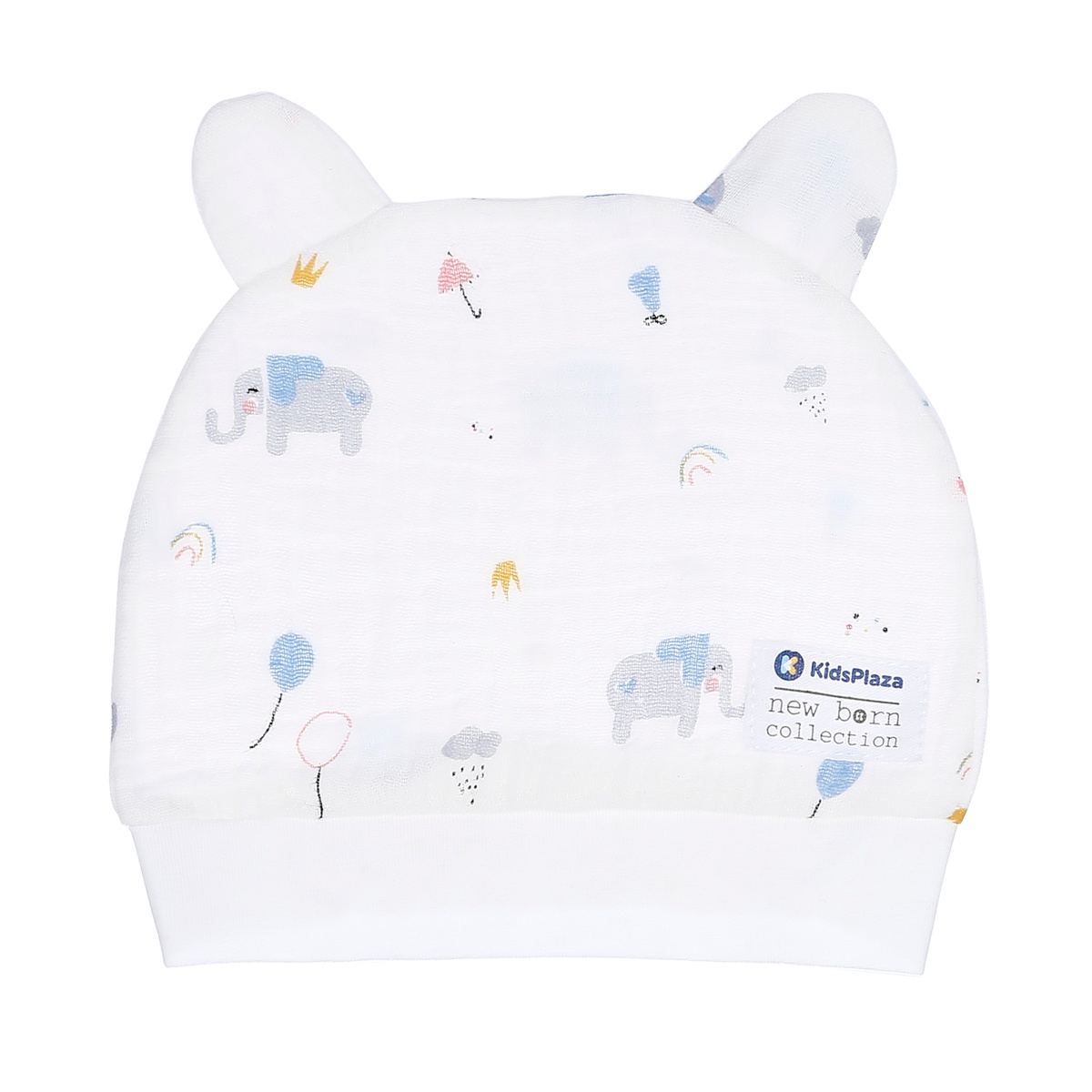 Set đồ sơ sinh 6 chi tiết pcs xô in hình voi KidsPlaza 0-6M M21H - góc nghiêng