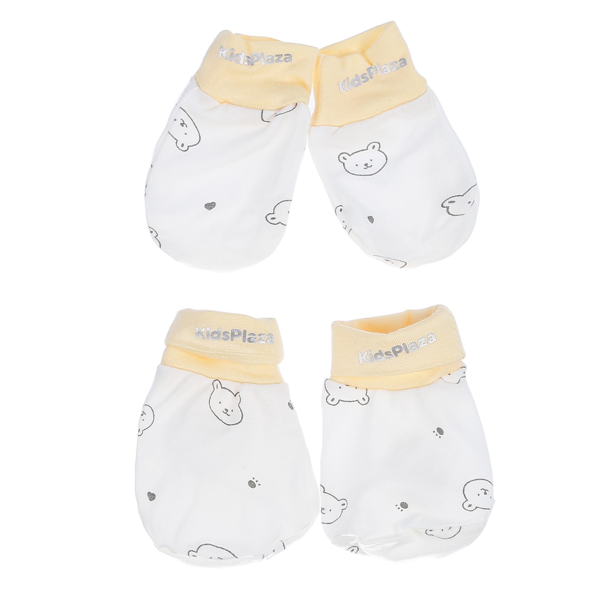 Set đồ sơ sinh combo 6 món bamboo in hình gấu KidsPlaza M21H (Trắng-Vàng) - hình 7