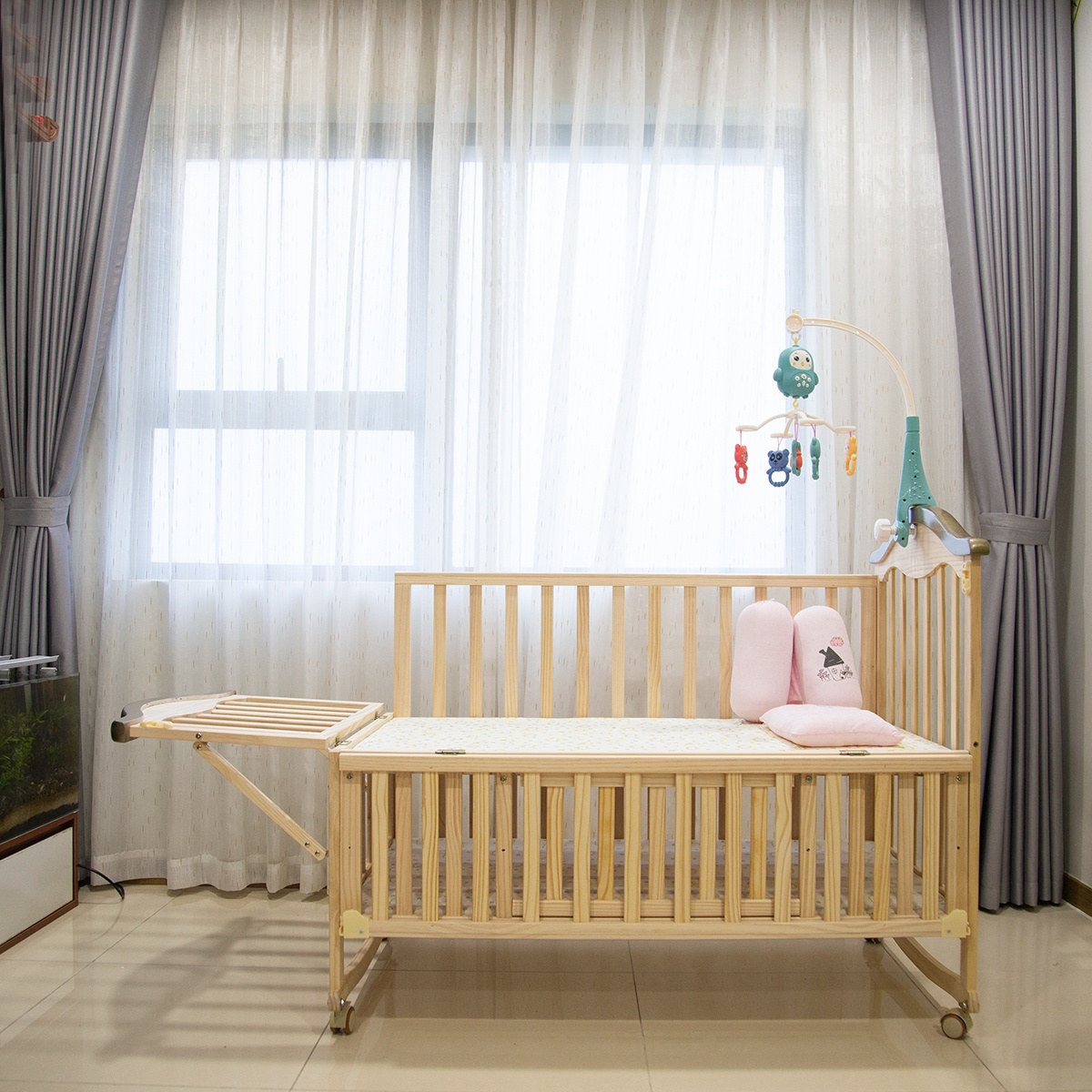 Set giường cũi KidsPlaza Natural Compact  - mặt sau