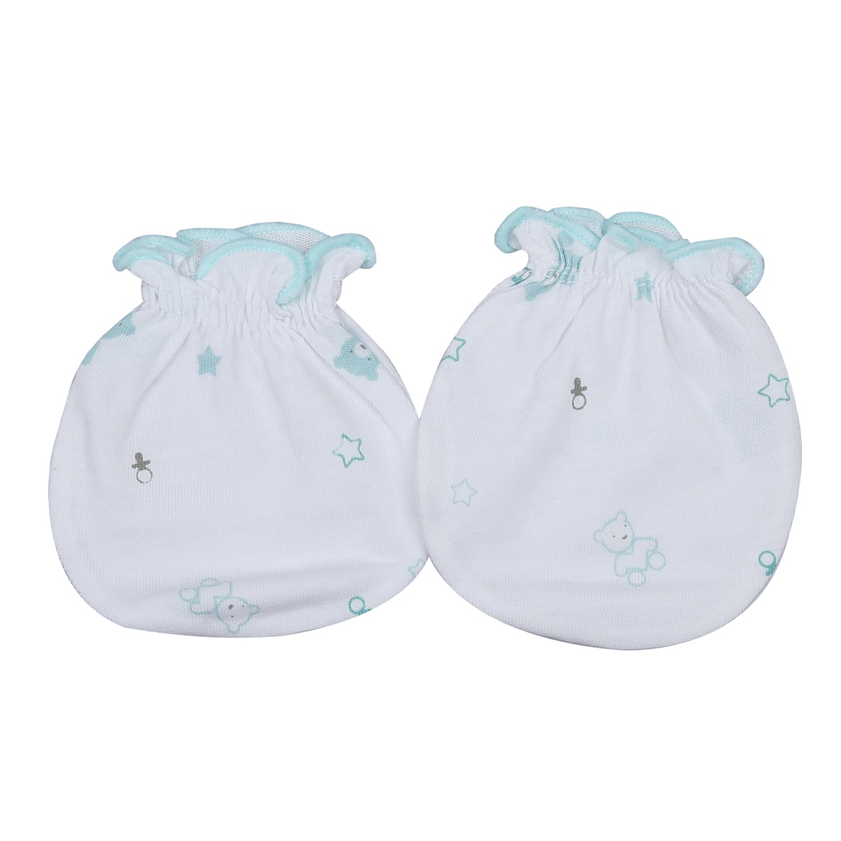 Set mũ và bao tay chân thun KidsPlaza BA21 (Xanh ngọc) - mặt sau