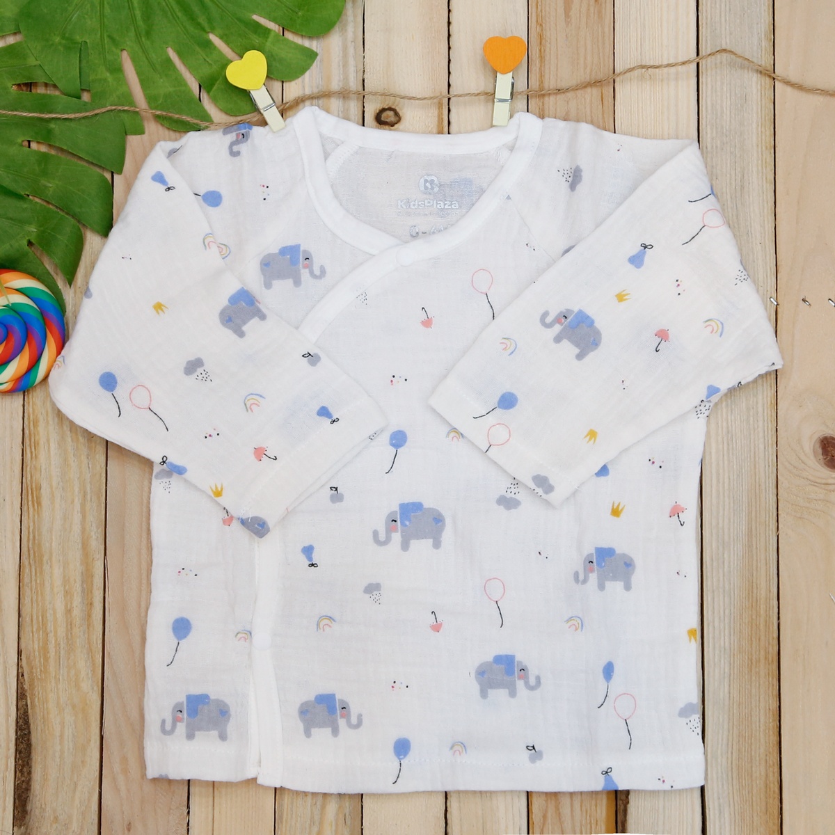 Set quà tặng sơ sinh xô in hình voi KidsPlaza M21H (0-6M) - mặt phải
