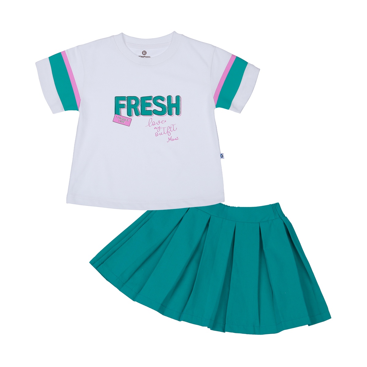 Set váy bé gái KidsPlaza in FRESH HN23H (Trắng xanh)