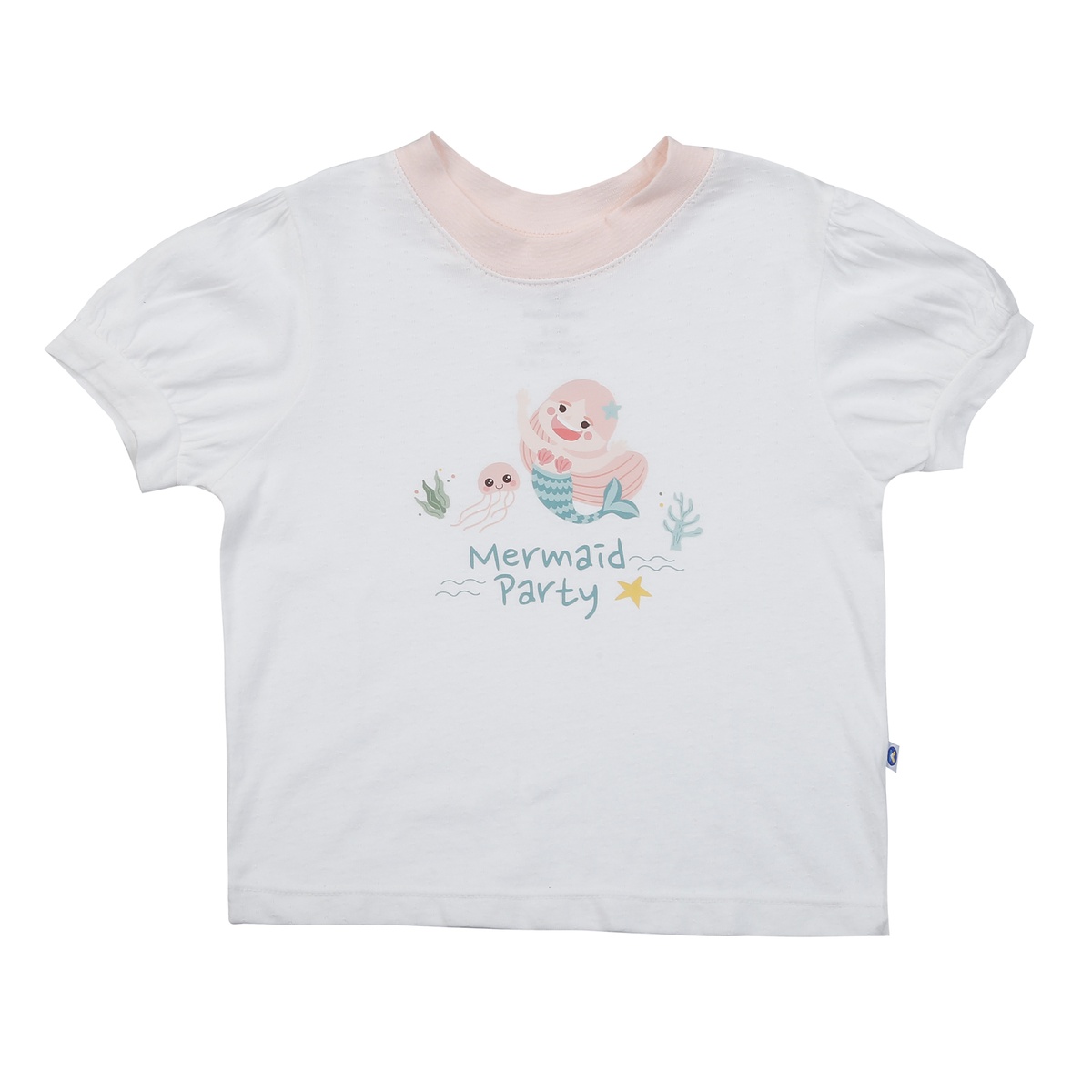 Set váy bé gái KidsPlaza in tiên cá HN25H (Trắng Hồng)  - mặt trái