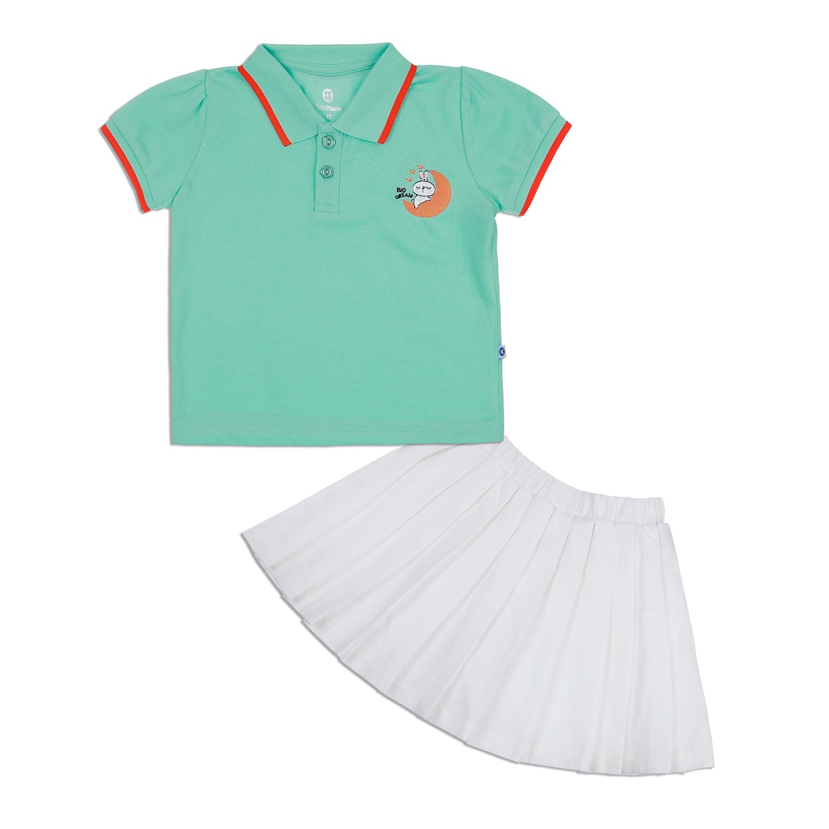 Set váy polo KidsPlaza thêu thỏ HN23H (Xanh)