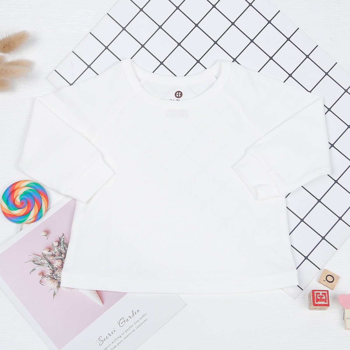 Set yếm bé trai KidsPlaza in HELLO HN22T (Trắng xanh) - mặt trái