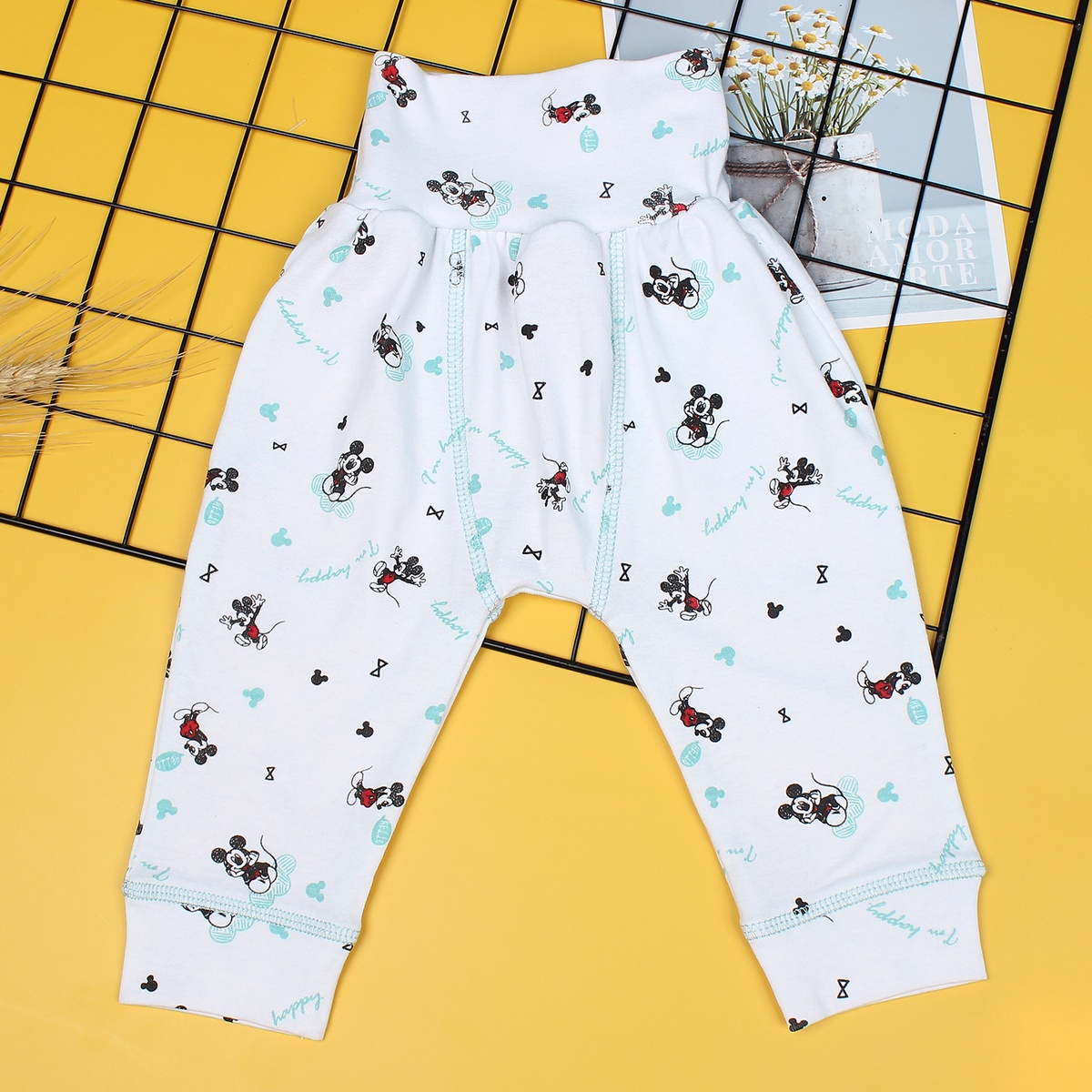 Set 2 quần cạp cao cho bé Mamago NĐ19 (Xanh) - mặt phải